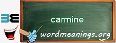 WordMeaning blackboard for carmine